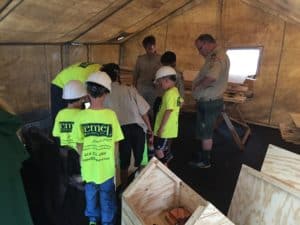 scouts - helping with construction