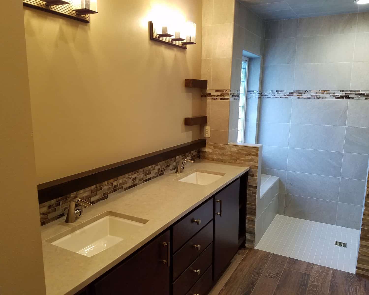 Lemel Homes Remodeling - Bathroom - double sink vanity and shower