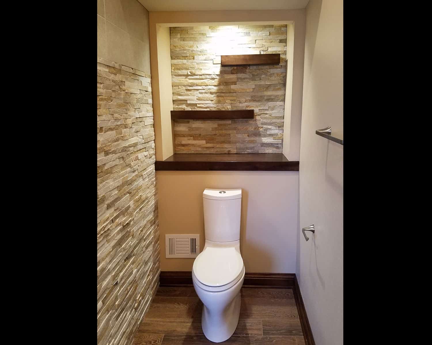 Lemel Homes Remodeling - Bathroom - toilet and stonework detail