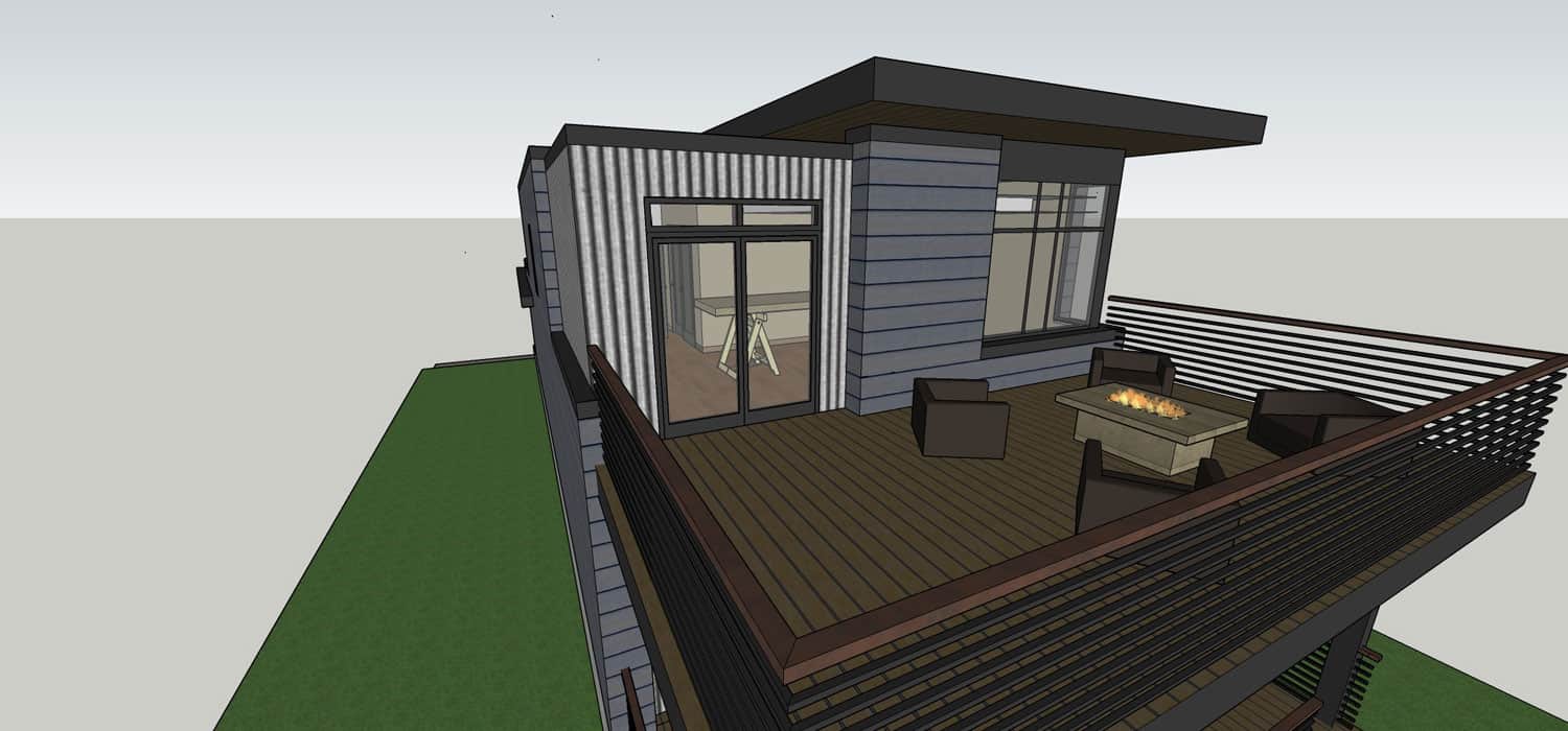 Lemel Homes Designers, Vendors & Subcontractors - Designers - drawing of modern house with deck